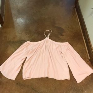 Blush bell sleeve top
